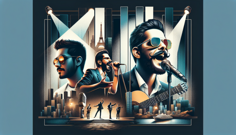 Chanteur en G divers, Garou émotif, Gims lunettes, Georges Brassens moustache et guitare.