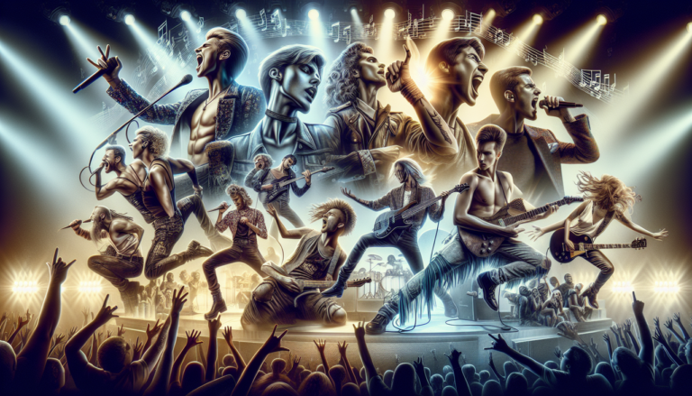 Chanteur en I, Iggy Pop, INXS, Indila : collage haute qualité de chanteurs en pleine action.