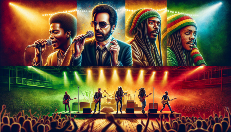 Chanteurs en U célèbres : Usher en concert R&B, Bono de U2, UB40 en scène reggae.