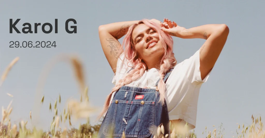 Affiche promotionnelle du concert de Karol G à Anvers en 2024
