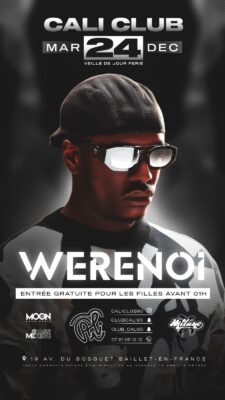 Affiche de Werenoi en tournée, mise en lumière de son concert à Lyon